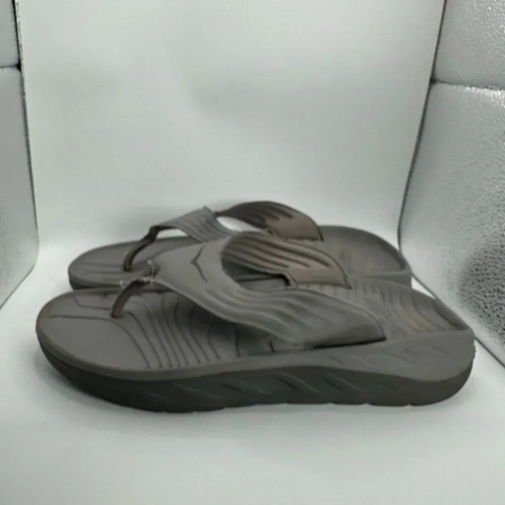 Hoka One One ORA Recovery Flip Flops Mens Size 13 Gray Cushioned